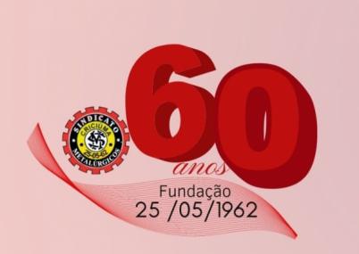 Sindicato comemora 60 anos de fundação com festa para associados. Se associe até 31 de fevereiro e participe 