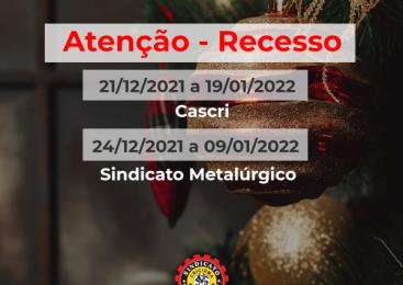 Fim de Ano - Recesso do Sindicato
